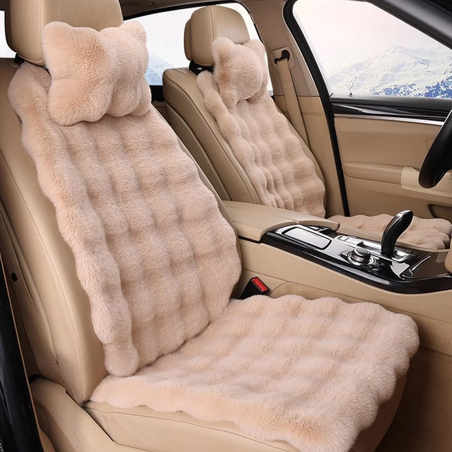 겨울 자동차 시트커버 프리미엄 따뜻한 소파형 운전석 자동차방석 세트, 1개, 카키