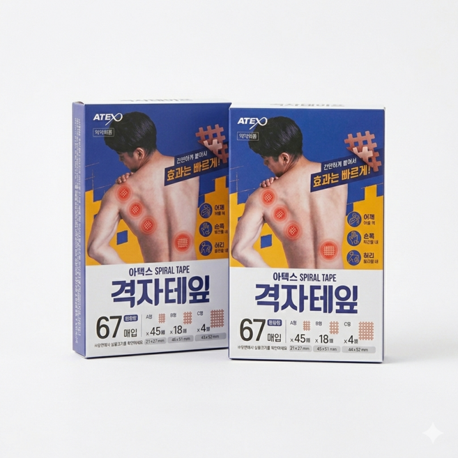 ATEX 아텍스 격자테잎 혼합형(A형 x 45매 B형 x 18매 C형 x 4매 총 67매/1박스기준), 2개, 67개입