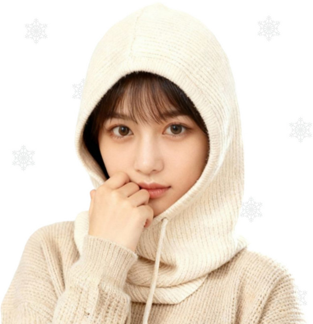 [고품질] 투켄드 고급형 넥워머 와이드핏 후드 니트 바라클라바