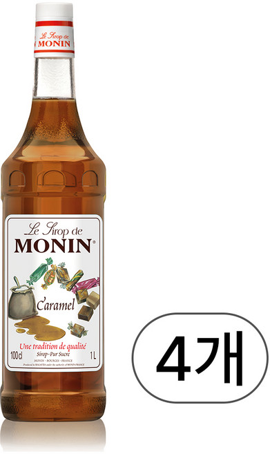 모닌 카라멜 시럽, 1L, 4개