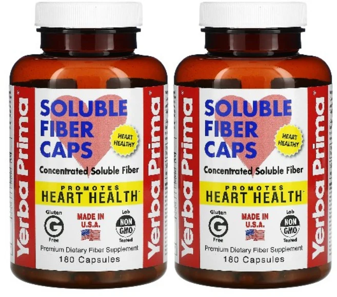 1+1 예르바 프리땡 수용성 식이섬유 180캡슐 차전자피 귀리껍질 아카시아검 약들약 고약사, 기본, 2개, 180정 - 쿠팡