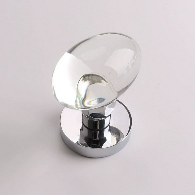 현관문고리 크리스탈 디자인 방문 실내 가구 빈티지, 35-50mm, 범용형, 크롬 오리알 크리스탈, 1개
