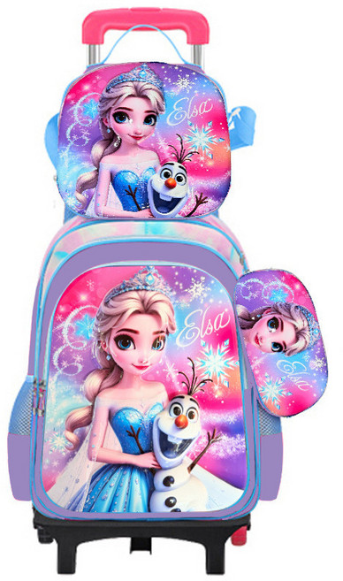 3D立體三件套小學生拉桿書包 硬殼卡通設計 大容量男女適用