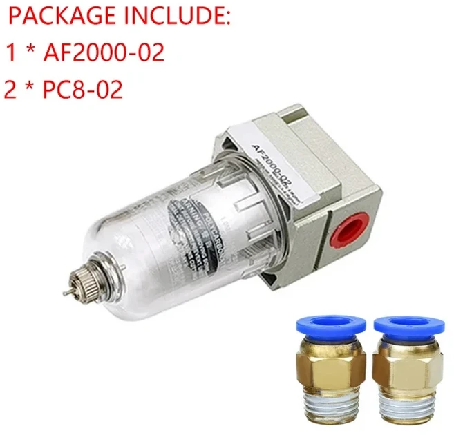 AF2000-02 AF3000-03 AF4000-04 압축기 공기 펌프 필터 오일 및 물 분리기 공기 소스 프로세서, 01 AF2000 02     PC8 02, 02 COPPER FILTER