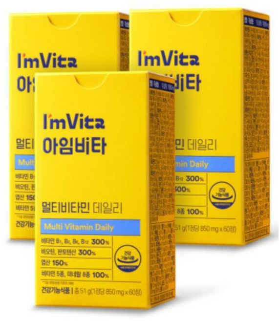 종근당건강 아임비타 멀티비타민 데일리 3박스(6개월분), 1개