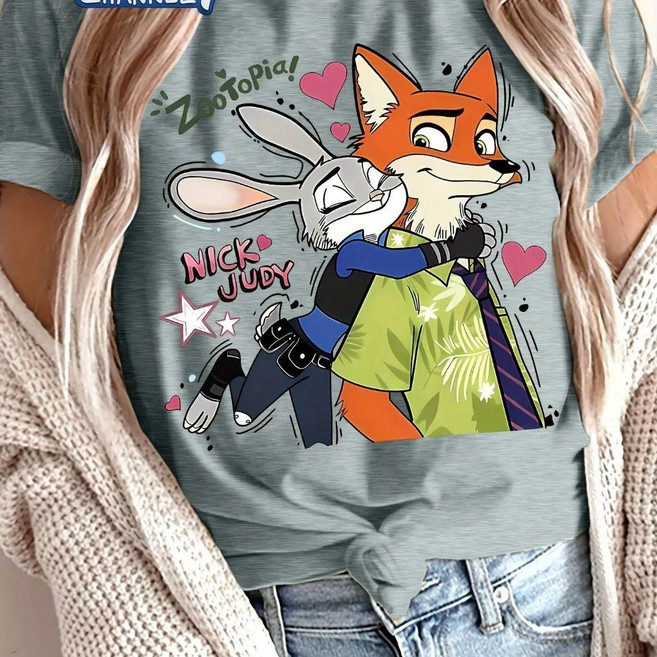 공식 주토피아 티셔츠 편안한 반팔