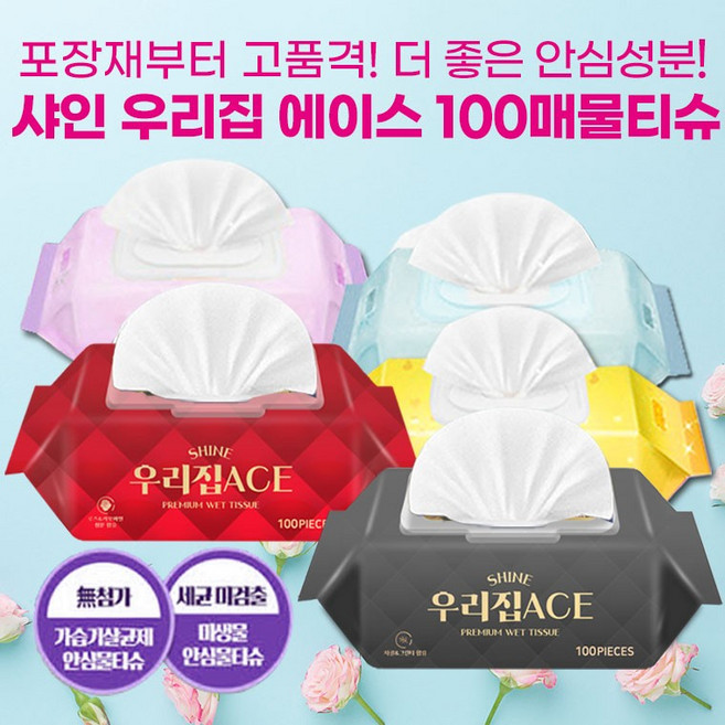 100매 캡형 물티슈 전문제조 샤인공식 [실중량340g], 1개, 100