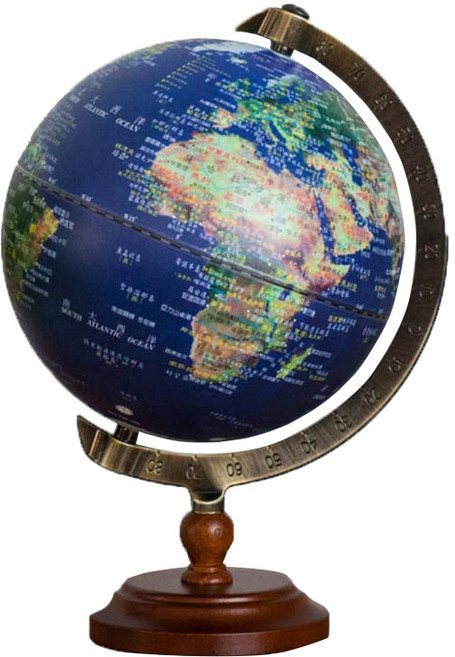 SkyGlobe 6吋衛星款刻度尺木頭底座(中文版)《WUZ屋子》 地球儀 地圖 台灣製 繁體中文