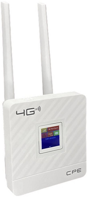 4G Sim 카드 라우터 300Mbps CPE903 Wifi 모뎀 LTE CPE WAN/LAN 포트 모바일 핫스팟(2 5dBi 안테나 포함) SMA, 하얀색