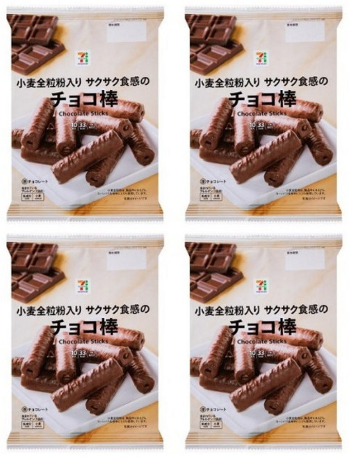 일본 세븐일레븐 프리미엄 초코봉 초콜릿, 4개, 40g