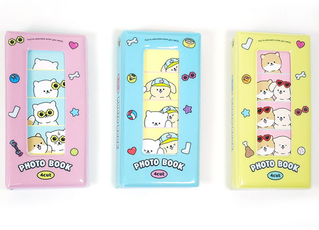 네컷 사진 앨범 포토북, 2.포켓형 3개입, 20매, 혼합색상