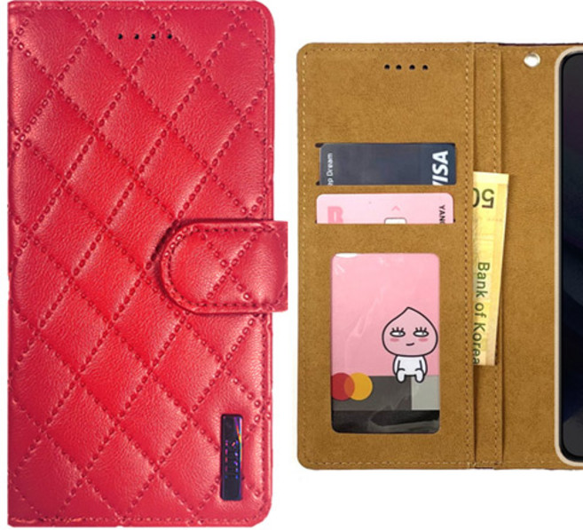 아이루스 퀄팅 다이어리 가죽 지갑형 케이스