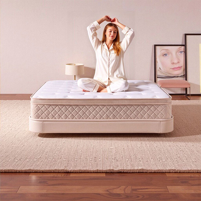 TEYYON 독립 포켓 스프링 침대 바닥 매트리스 슈퍼싱글 25cm 옐로우, 중간