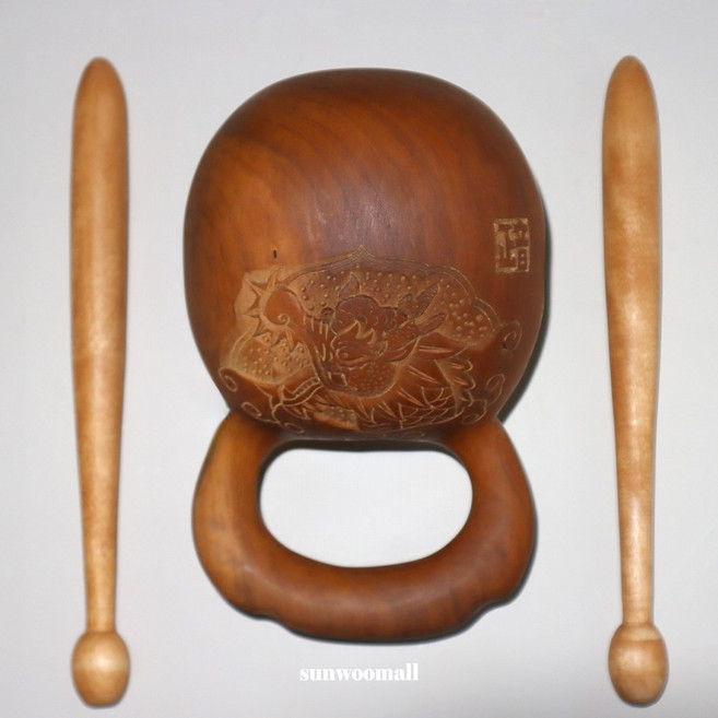 선우몰 정음 조각 목탁 1호 살구나무 기도용 수행용, 1개