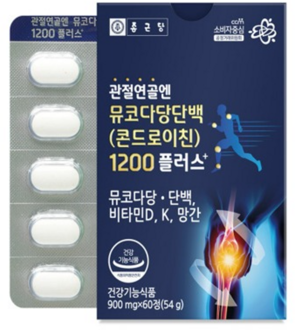 종근당 관절연골 뮤코다당단백콘드로이친1200, 60정, 1개