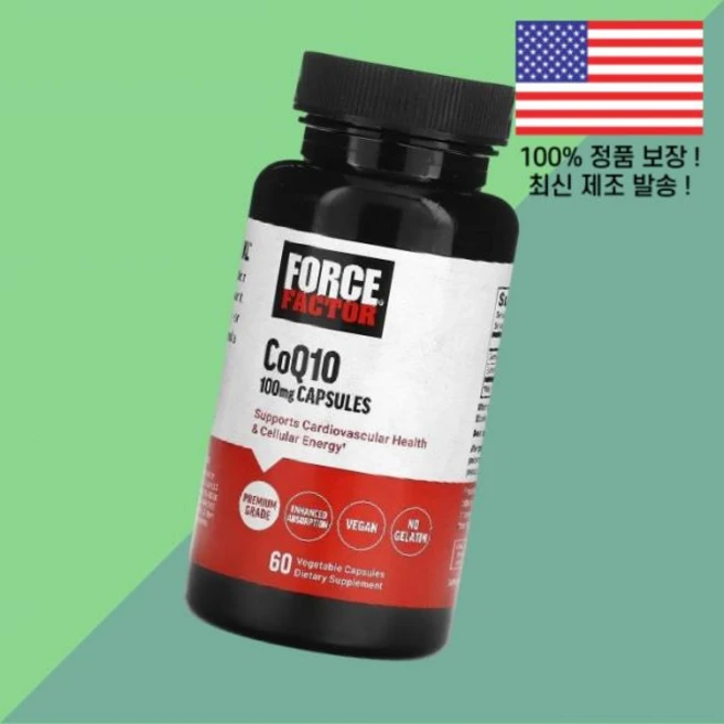 포스 팩터 코엔자임Q10 코큐텐 코엔자임큐텐 CoQ10Q10 CoQ10큐텐 CoQ10 100mg 식물성캡슐 60정 Force Factor 60 Vegetable Capsules, 포스 팩터 코엔자임Q10 코큐텐 코엔자임큐텐 CoQ10, 1개 - 쿠팡
