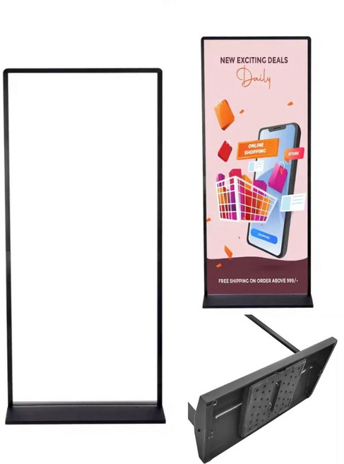 간판 철제 대형 T배너 거치대 800x1800mm 와이드 사이즈 입간판 형식 안정성 설계 강화 실외용 양면 배너거치대, Black