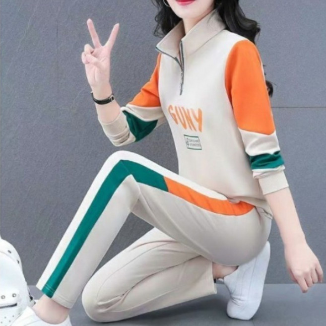 COSYEVNO 여성 봄가을 반집업 트레이닝복 세트 TZKtz-3