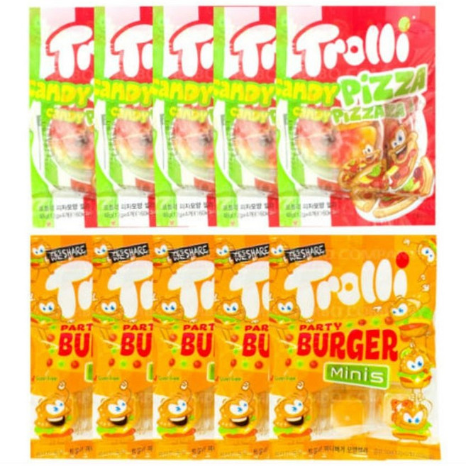 트롤리피자햄버거젤리세트 피자 5개 햄버거 5개, 2세트, 490g