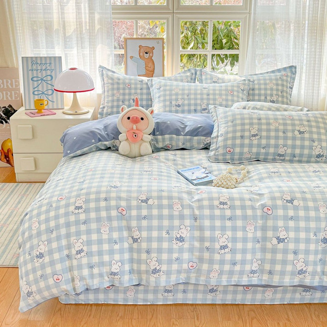 다이에나 이불 40수 순면 커버 단품 사계절 LOVE, 토끼