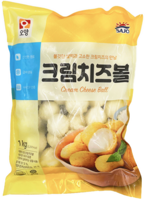 사조 오양 크림치즈볼, 1kg, 3개