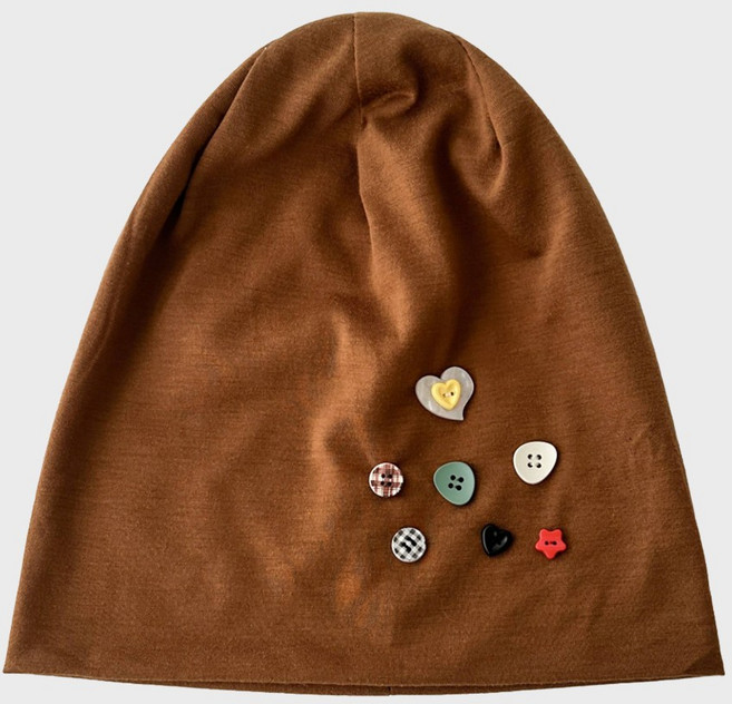 클립 단추 비니 봄 여름 여성 비니모자 숏 롱