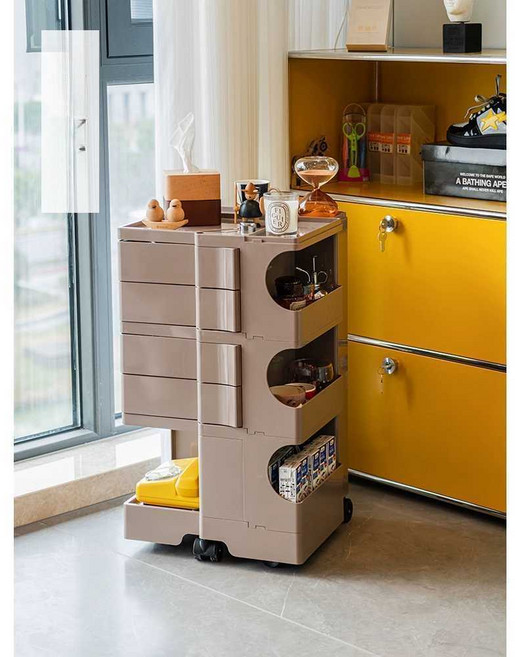 보비트롤리 boby trolly 이동식 트롤리 수납장, 3단 오렌지