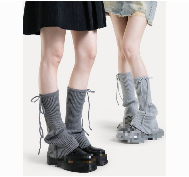 秋冬保暖針織小腿套 鬆緊可調節堆堆襪 女款喇叭形顯瘦遮小腿襪套