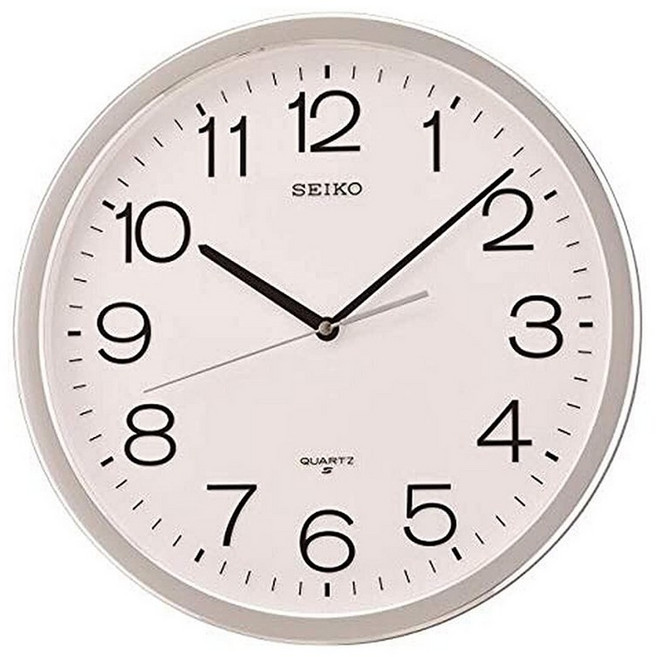 세이코 SEIKO 클래식 번호 벽시계 실버 275445 7769730696, 14 Inch