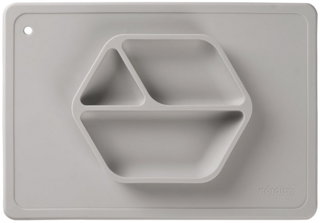 킨더 실리콘 식판 매트형, 그레이, 1개