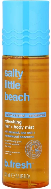 b.fresh 솔티 리틀 비치 리프레싱 헤어 & 바디 미스트 솔티드 카라멜 + 샌달우드 221ml (7.5 fl oz) BFH-04956, 1 - 쿠팡