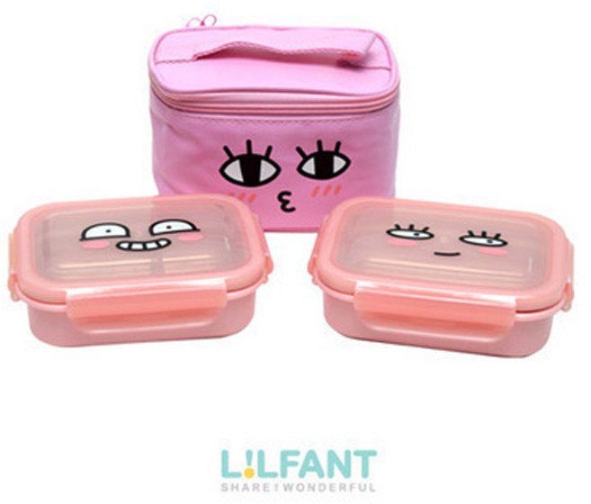 릴팡 카카오프렌즈 이중락스텐 가방도시락 2단, 어피치, 1개