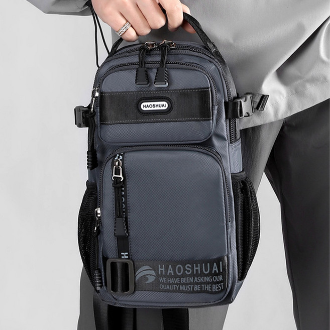 HAOSHUAI 單肩包 斜挎包 腰包 胸包 旅行 運動 男生