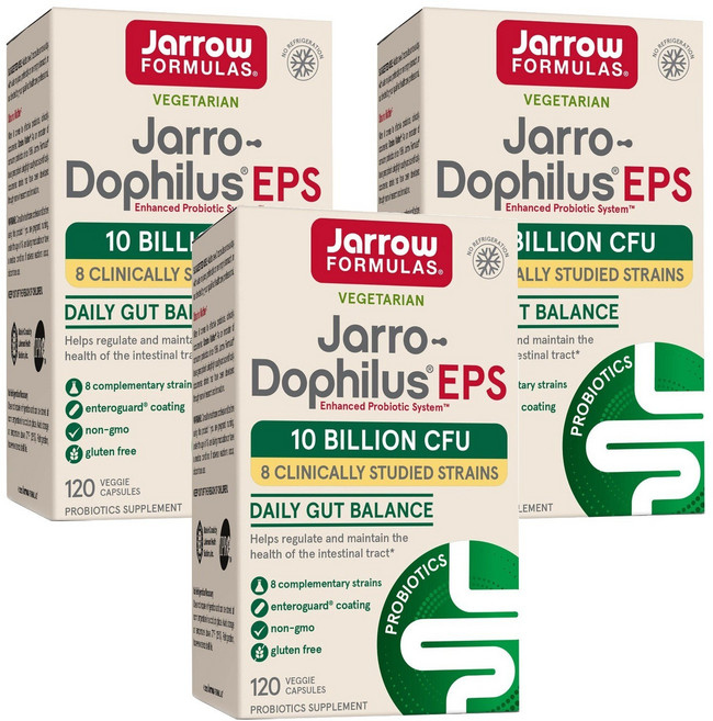 Jarrow FORMULAS 賈羅公式 Dophilus EPS 100億益生菌素食膠囊, 120顆, 3盒