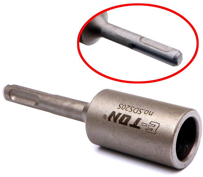 SDS PLUS 파이프 함마 비트 20mm 고추대 접지봉 해머 드릴 말뚝 박기 봉 연결 어댑터 지지대 항타기 타격봉 1개