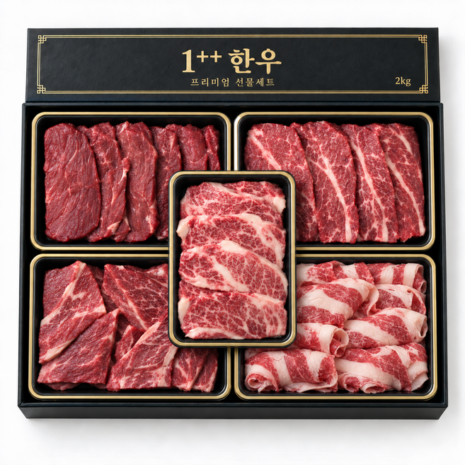 6위 - [레드이츠] 국내산 1++ 한우 특수부위 5종 선물세트 2kg, 1개