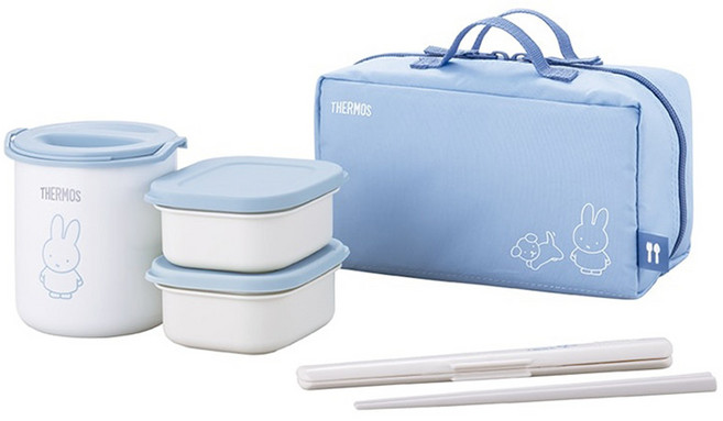 THERMOS 保溫便當盒 250ml 灰藍色 Miffy DBQ-257B ASB, Miffy便當盒, 1個