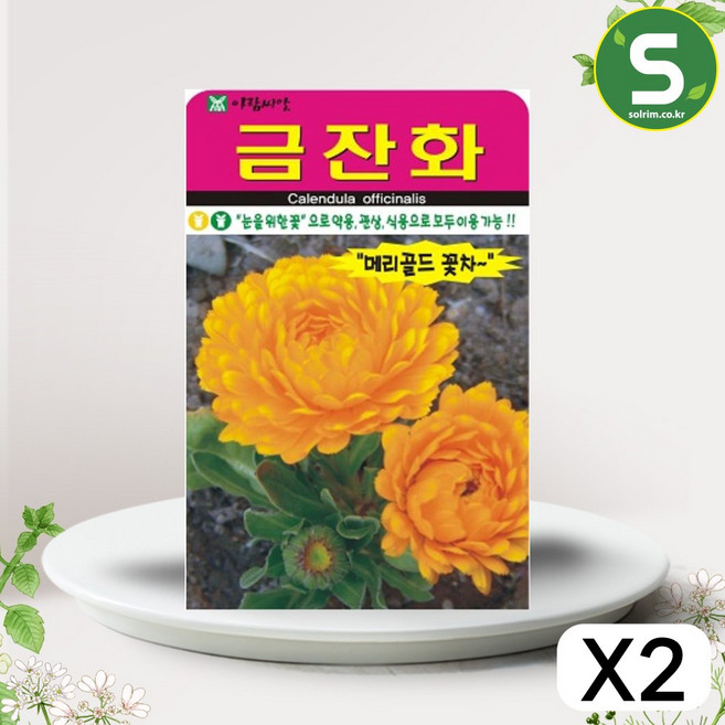 아람종묘 금잔화 꽃 씨앗, 2개