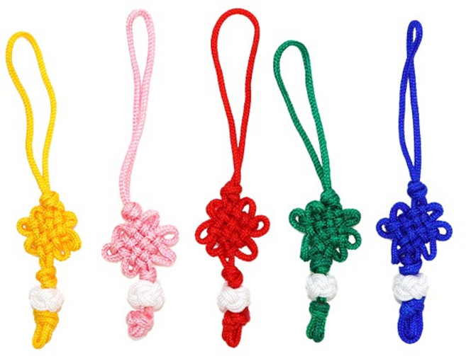 (재미스쿨) 매듭끈 국화A 대형 5개입 (1팩) 전통 매듭 장식, 노랑