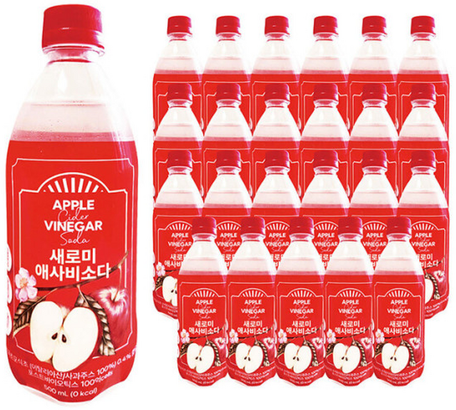 새로미 애사비 소다, 24개, 500ml