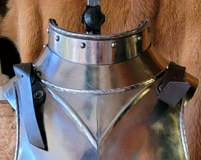 유럽 기사 중세 갑옷 목 보호 장갑 포함 코스프레 의상