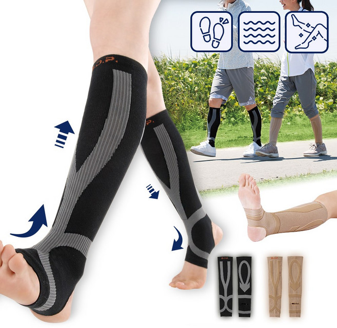 주물주물 테이핑 종아리 압박밴드 (워킹케어) 인체공학 스포츠 보호대 아대 카프 레그 슬리브 서포터 정강이 발목 다리 키네시오 테이프 스타킹 걷기 런닝 운동 등산 골프 남자 여자, 테이핑워킹케어(블랙M), 1개