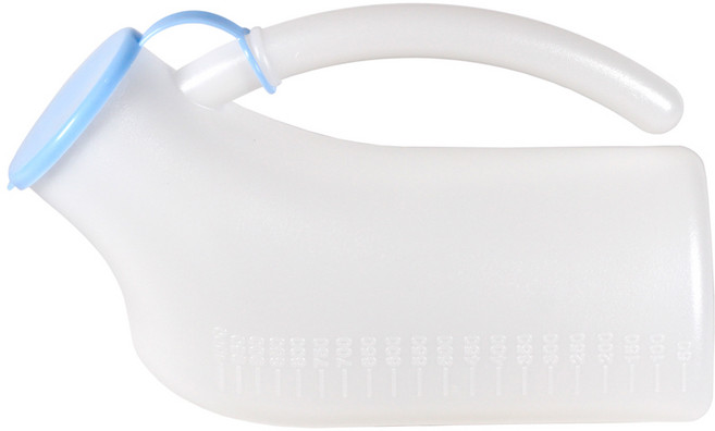 塑膠尿壺 (PVC尿壺) - 輕巧便攜、易清潔、行動不便者適用, 藍蓋, 1個