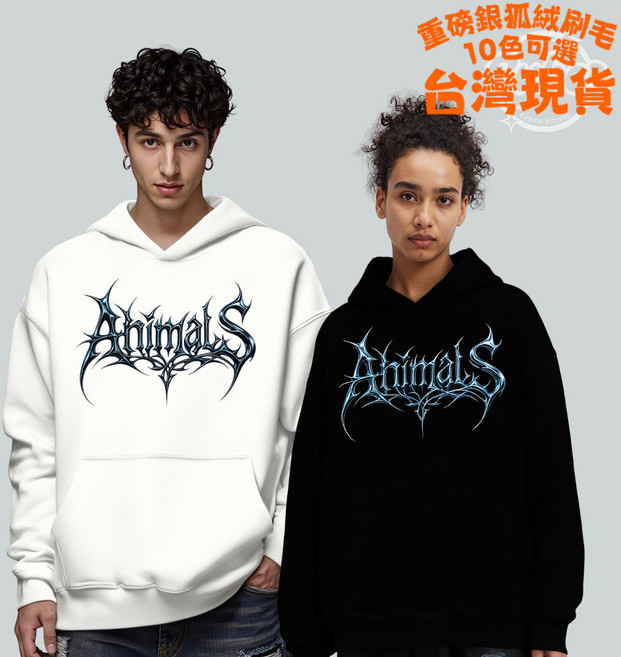 穎鋪 大學T 刷毛 長袖帽t 情侶裝 oversize 美式 女 男