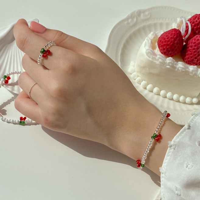 키메라제이 큐티체리 글라스 비즈 팔찌 2color