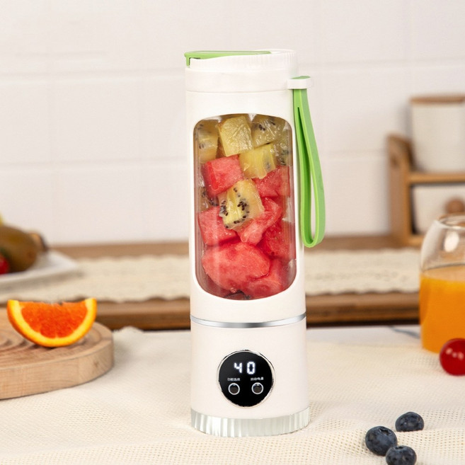 QUZO휴대용 미니 믹서기 텀블러 믹서기 업그레이드 모델, 녹색