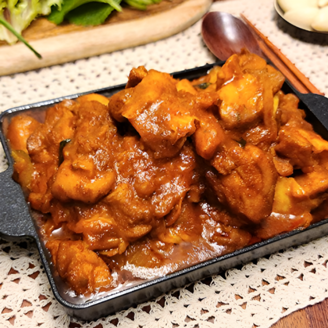 춘천 국민 닭갈비 택배 숯불 양념 야채포함 2인분 600g, 1세트