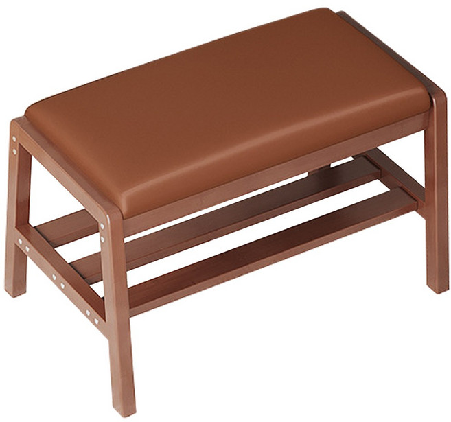 軟墊穿鞋椅凳 梯形穩固鞋架 玄關收納椅 舒適穿鞋椅, 棕色, 1個