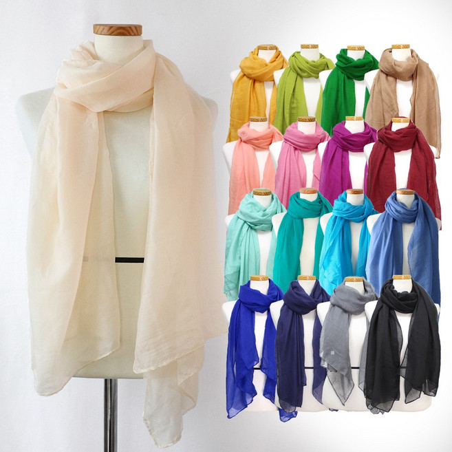 지오벤투 20가지색상 빅사이즈 무지 롱 스카프 머플러 목도리 봄 여름 가을 겨울