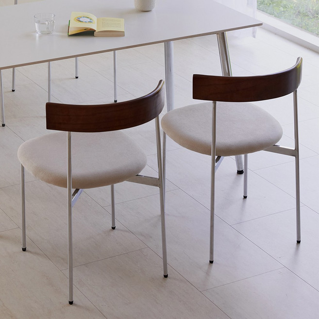 베스트리빙 카라 미드센추리 모던 디자인 인테리어체어 철제 카페 식탁의자 1+1개 2colors, 2개, 내츄럴